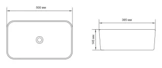 Раковина накладная Aquanet Lake-1 211286 50 см белый